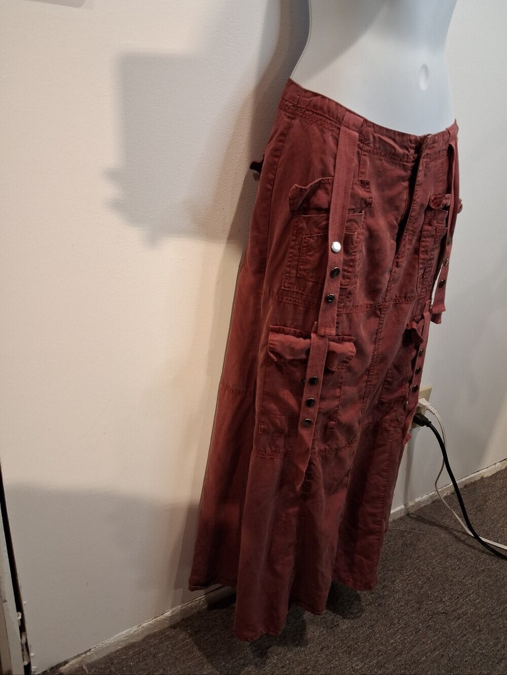 Emory Park Size S Utility Punk Rust Colored Midi Skirt - Picture 2 of 6